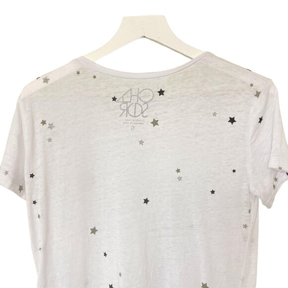 Chaser White Star Print Short Sleeve T-Shirt - Picture 5 of 5